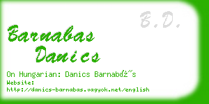 barnabas danics business card